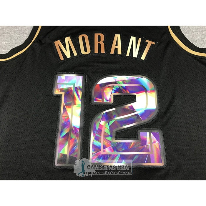 Camiseta Golden Edition Memphis Grizzlies Ja Morant NO 12 2021-22 Negro